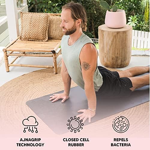 Ajna podloga za jogu od prirodne gume - smanjenje uticaja & naprezanje zglobova, neklizajuća stabilna ekstra