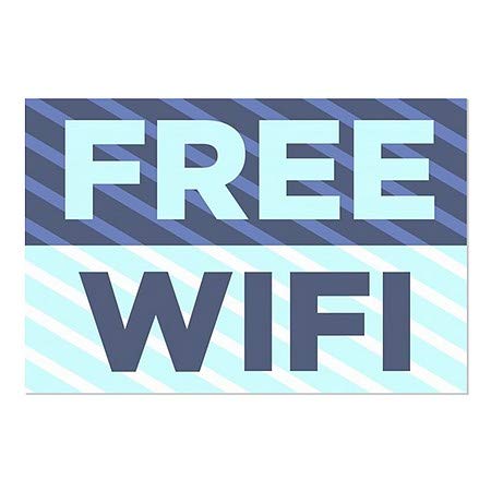 CGsignLab | Besplatni WiFi -stripes plavi prozor Cling | 36 x24