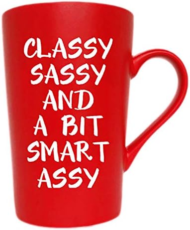 MAUAG Funny Božić Pokloni kafa šolja za prijatelja kolega sestra, elegantan Sassy i malo Smart Assy inspirativni