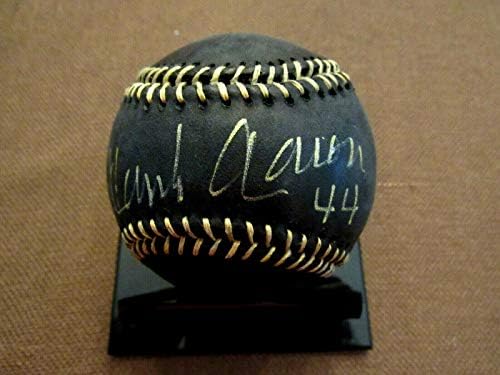 Hank Aaron 44 Atlanta Braves Brewer Hof Potpisan auto crni oml bejzbol JSA loa - autogramirani bejzbol