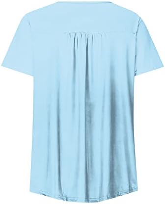 ZEFOTIM 4. srpnja košulje žene 2023 dolje V vrat kratkih rukava tunika vrhova modnih casual bluze