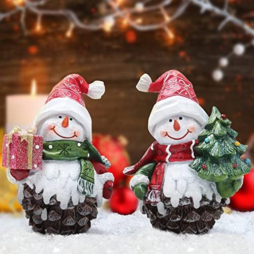 Hodao 2 kom božićni pin konus snjegovicka xmas snježne figurice zimske dekore ručno rađene snježne figurice