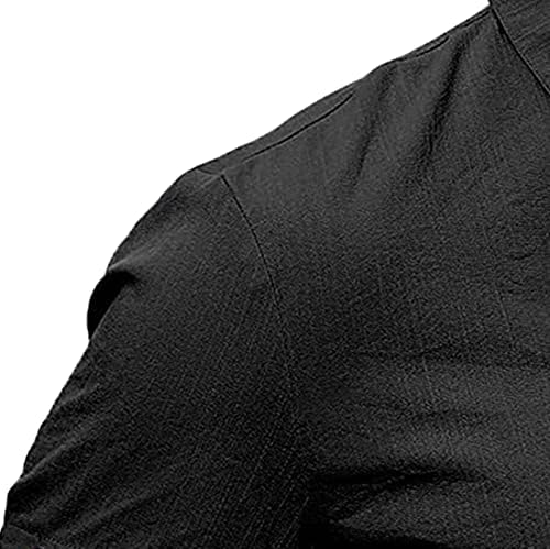 Maiyifu-GJ muški gumb niz džepna majica Regularna Fit Revel ovratnike Košulje pamučne posteljine pune boje