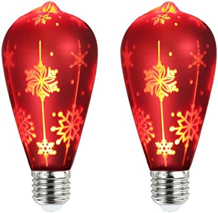Lxcom rasvjeta ST64 dekorativna Edison LED sijalica 4W Božićna dekorativna pahuljica LED noćne sijalice