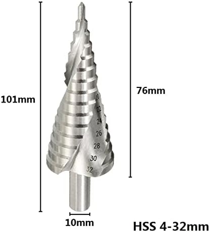 Gande Korak bušilica 4-32 mm Konusni konus Bušilica Spiral Grove Metalni otvor za bušenje za bušenje 1pcs