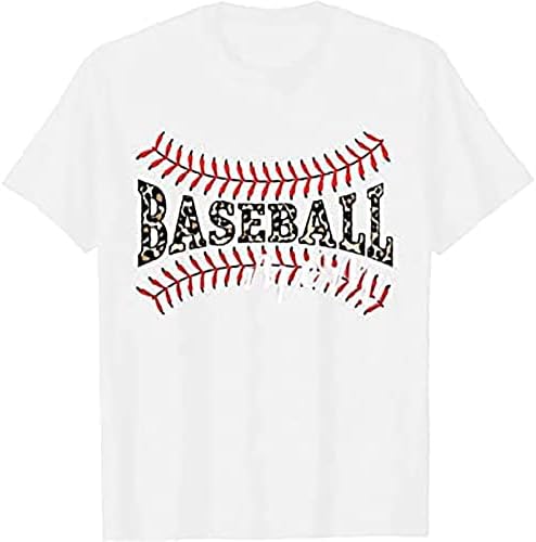 Bejzbol mama majice za žene, ljeto grafički Tee Funny Casual kratki rukav Tops bluze udoban labave T-Shirt