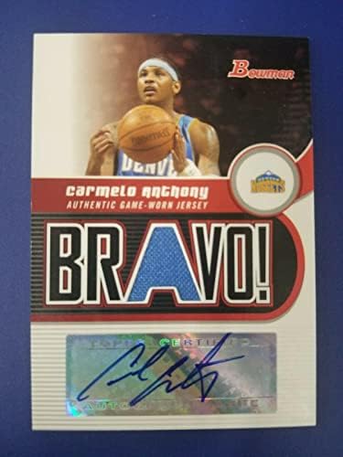 Carmelo Anthony 2005-06 Bowman Bravo igrice za igru, a Autograph lipnja D 9/9 Nuggets - NBA autogramena