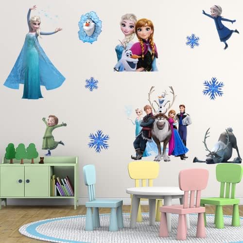 Ledene princeze zidne naljepnice crtane crtane zidne naljepnice zamrznuti dekor za djevojčice spavaća soba