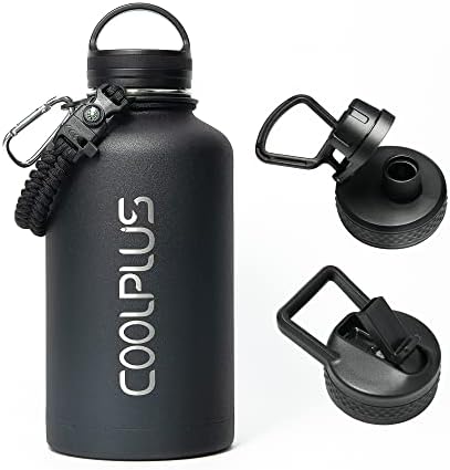 Coolplus slame poklopca za široka usta za vodu i izolirana boca za vodu 64 oz s paracord ručkom