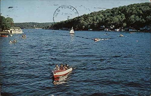 Rijeka Styx Bridge izgleda južno jezero Hopatcong, New Jersey NJ originalna Vintage razglednica