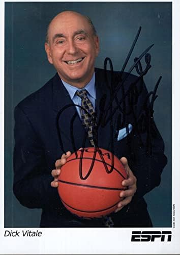 Dick Vitale ručna potpisana 5x7 boja fotografije + Coa College košarkaška legenda - autogramirane košarke