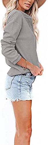 Ženska boja blok tunika Dugi raglan rukave prugaste košulje okrugli vrat Pulover majica modne vrhove za