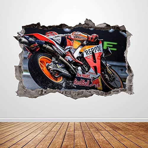 Motocikl Racing zidni naljepnica razbijena 3D grafička zidna naljepnica umjetnički zidni plakat Dječja soba
