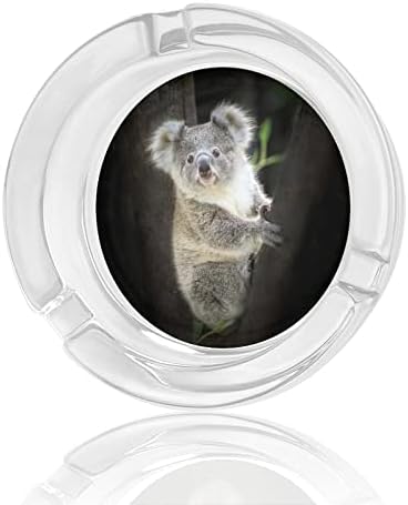 Koala medvjed u zoološkom staklenim pepelom za cigarete i cigare na okruglom pepelom Držač za ladicu za
