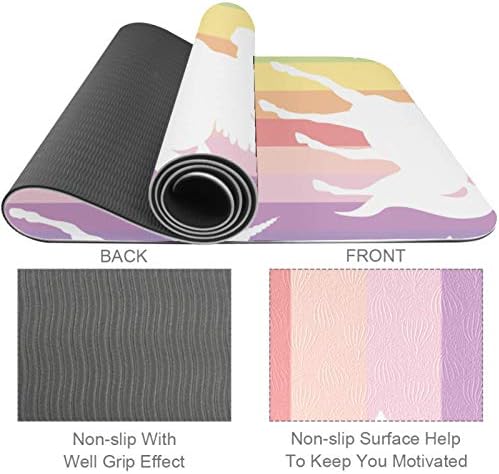 Siebzeh Unicorn and Stars Pattern Premium Thick Yoga Mat Eco Friendly Rubber Health & amp; fitnes non Slip