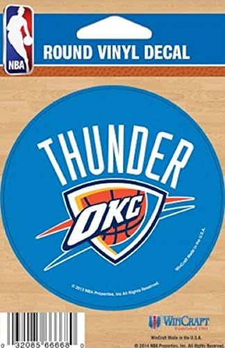 WinCraft NBA Oklahoma City Thunder WCR66691013 Okrugli vinilni decal, 3 x 3
