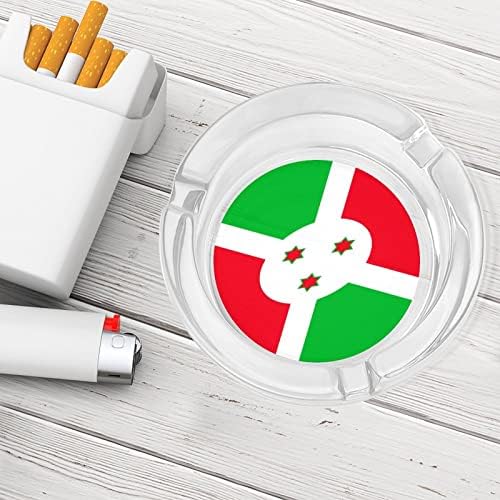 Burundi zastava staklene pepeljare okrugle cigarete Držač za trajku pepela za kućni ured u zatvorenom ukrasu