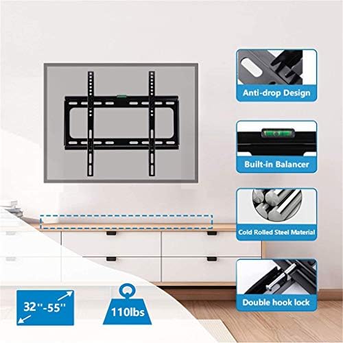 TBiiexfl TV zidni nosač 26 -55 nosač s ceradom za zid TV nosač do VESA 400x400mm i 110Lbs LCD LED monitor