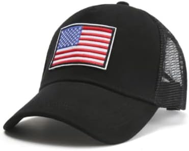JupiterGear taktički vojni stil Kamionska kapa sa američkom zastavom sa podesivim remenom | prozračan &