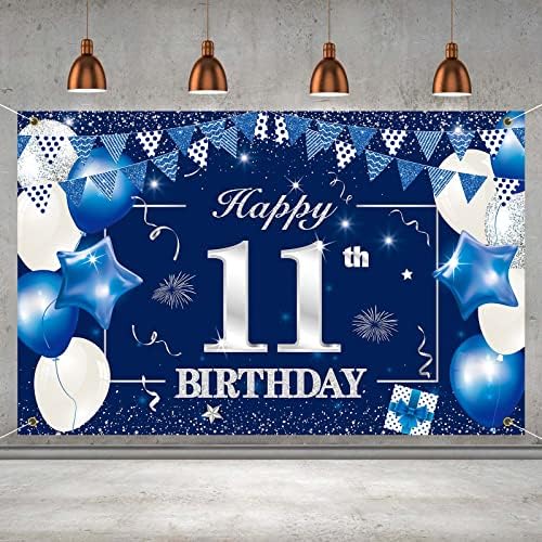 P.G Collin Happy 11. rođendan Banner Pokloni, 11 rođendanske zabave Dobavljači za dječake Djevojke Djeca