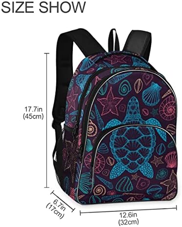 Mnsruu backpack za muškarce za muškarce Žene Tinejdžeri, morske kornjače i školski ruksak s USB-om za punjenje