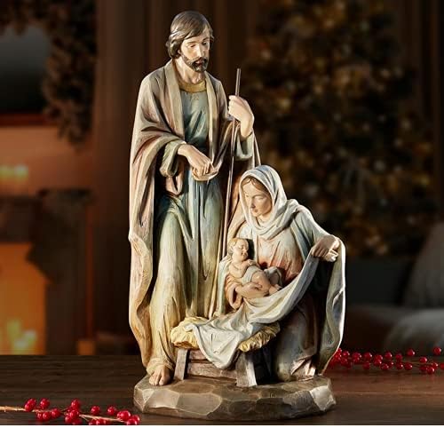 Automska porodična kip Katolička stočna ukrasa za kući, Mary Joseph i baby Isus figurice religijski božićni