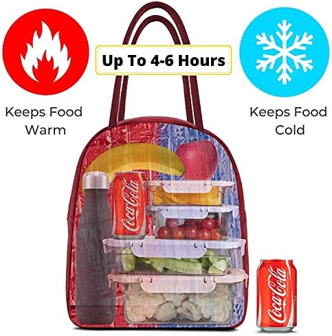 ASEBBO velike izolovane voštane platnene torbe za ručak za žene, 10L višekratna termo torba za ručak za