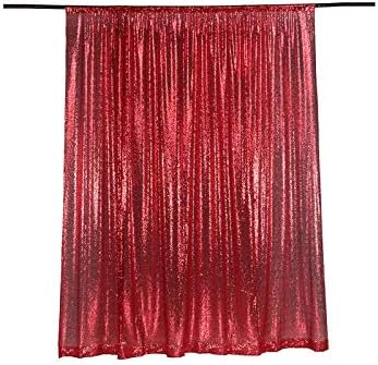 Lqiao 4x7ft Crvena svjetlucava tkanina sa šljokicama, foto kabina za vjenčanje,pozadina fotografije,džep