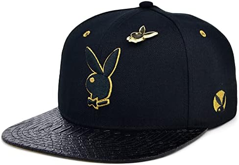 Playboyjev uniseks-šešir s naramenicama s ravnim novčanicama za odrasle, crna/zlatna, jedne veličine