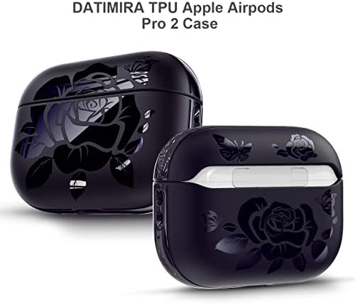 Datimira za Airpods Pro 2 Case, ugravirana ruža TPU Apple Airpods Pro 2. generacije kućište s kaišem za