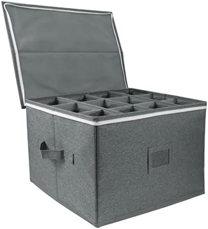 SM SUNNIMIX Deluxe Spremnik za skladištenje sa razdjelnicima Zaštita kutije za skladištenje staklenih posuđa za drva 12 Flaute krigle vino naočale